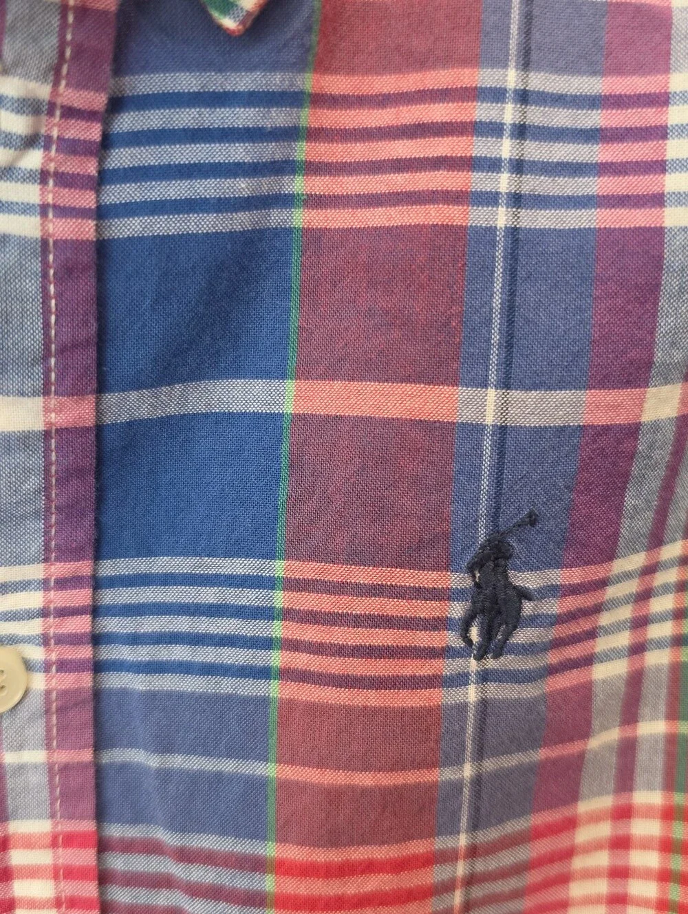 RALPH LAUREN Boy's Plaid Shirt Size 4/4T 100% Cotton Long Sleeve